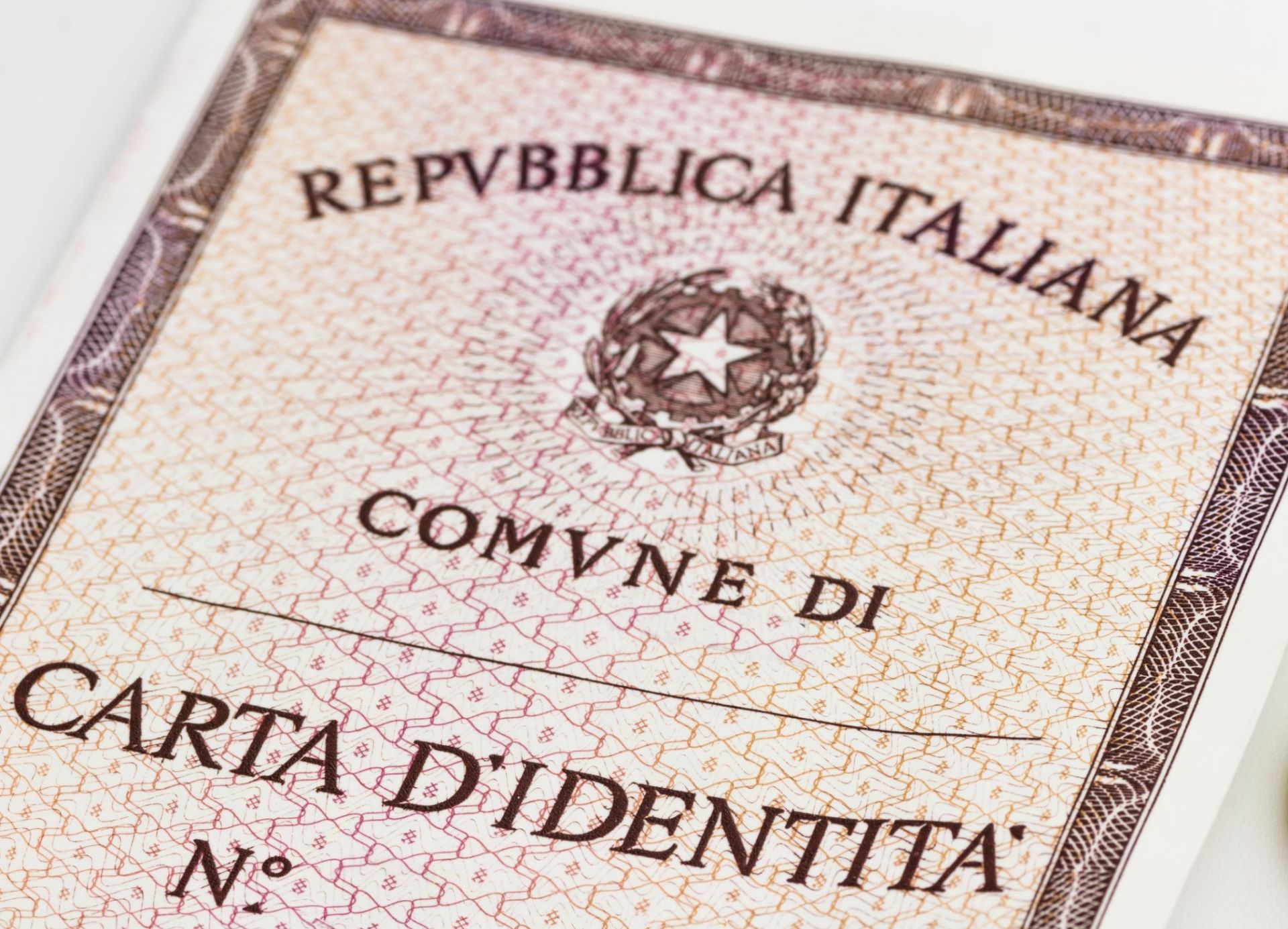 Fac simile carta identità cartacea