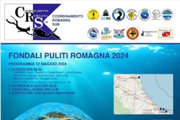 Fondali puliti Romagna 2024. Domenica 12 maggio l&#39;iniziativa dell&#39;Associazione &quot;CRS&quot; Coordinamento Romagna Sub